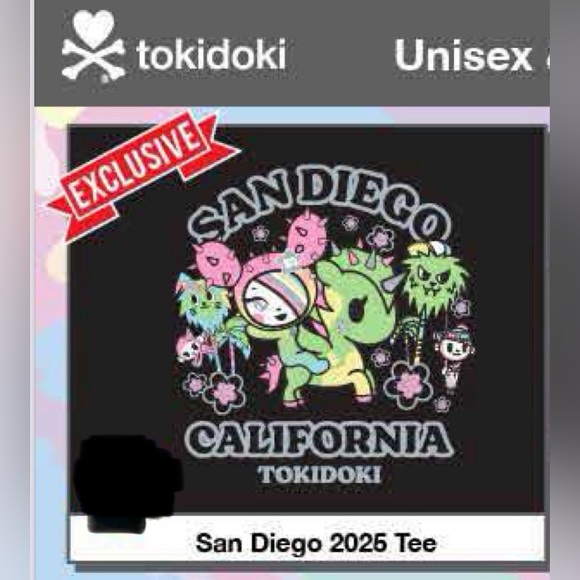 Tokidoki Exclusive San Diego CA SDCC 2025 Tee 20th Anniversary Unisex XXL Plus - Picture 4 of 4